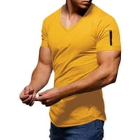 Sanbonepd Diplomski pokloni MENS Ljetni modni casual Solid Color patentni džepni majica kratki rukav košulja top bluza