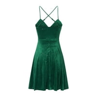 Poklon ideje za mamu, poropl ljetne haljine za žene casual solid seksi V-izrez rukavica s rukavima dugih haljina zelena veličina 4
