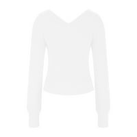 Buigttklop Vrijeme i TRU džemperi za ženske čišćenje Ženska puni džemper V-izrez Labavi gornji dugi