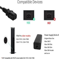 Kabl za napajanje Kompatibilan sa Sony PS Pro konzolom, XBO Slim XBO One XBO E snage napajanja, Prong