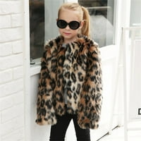 Jakna Ispis odjeća Zimska topla djevojka odjeća - debeli jesenski kaput Djeca dječja leopard Dječji