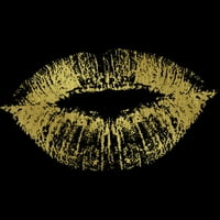 Zlatni poljubac usne Muške crne grafičke rezervoar Top - Dizajn od strane ljudi XL
