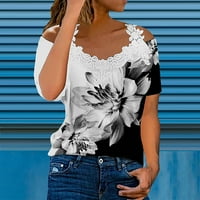 Žene Ljetni modni casual v čipka za vrat sa majica s kratkim rukavima TOP M