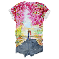 Pejzažne elemente slikarskih ulja Žene V izrez T košulje majica V Women V izrez T majice žene
