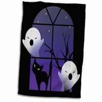 3drose Halloween duhovi i mačka u kući - ručnik, po