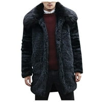 Muška zima Casual modni kaput jakna lapela za kosu meko topli kaput srednji i dugačak jakni debeli kaput