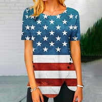Košulje američke zastave Četvrti ženski vintage SAD Patriotska košulja Ljetni casual majica s kratkim