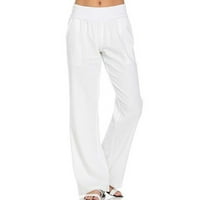 Žene Stretch hlače uska struka labava pantalona Ležerne prilike sa širokom nogom
