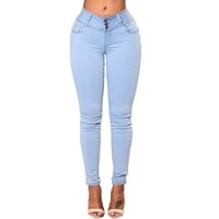 FVWitlyh Blue Traperice za žene Žene Visokim mršavim Jeans Ripped Slim Fit Stretch traper pantalone