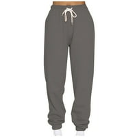 Qucoqpe ženske dukseve Joggers Fleece Yoga Lounge zvezne hlače Ležerne prilike trčanja padrams hlače