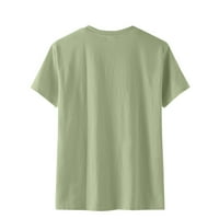 Ženski vrhovi bluza Grafički print kratkih rukava Ležerne prilike za žene majice Crew vrat ljetna metvica zelena m