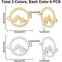 Boje ravni krug s planinskim čari od nehrđajućeg čelika ravni privjesci rupa vingle charms minđuše čari