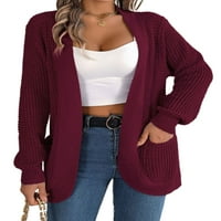 Cardigan džemperi za žene s dugim rukavima Otvoreni prednji KIMONO CARDIGANS Chunky Pleted džemper sa džepom Alsol Lamesa
