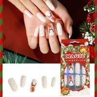 Yolai Set Božićni stil Pritisnite naljepnice za nokte za nokte za žene za nokte za note samoljepljive