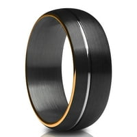 Black Tungsten Vjenčani prsten, mat finish prsten, zaručni prsten, venčani prsten ruže, volfram karbidne prsten