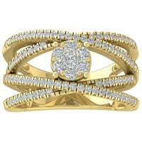 Araiya 10k žuti zlatni dijamantski križni prsten, veličine 8