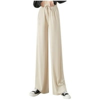Labakihah pantalone za žene modne žene elastični struk Slim Fit casual visoke struke labave široke nogave