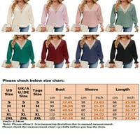 Abtel Women majica Majica Solid Color Tee Loops Ladies Casual Dailywer Tunic Bluza Pink 2xL