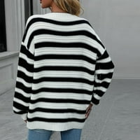 TUPHREGYOW ženski okrugli vrat zimski džemperi u trendy lagani pružni print Slouchy modni džemper vrhovi