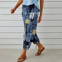 Binmer duge pantalone za žene modne žene Ljetne casual labavi pamučni i posteljini džep solid hlače
