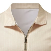 IOPQO odijela za muškarce muške ležerne pruge dvije patentne ovratnike bluze za bluzu za crtanje posteljine