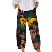 Feesfesfes Women Pant Printing za gležnjače Duljine Hlače Pokrete Ležerne prilike elastične pantalone Duga harem hlače za prodaju