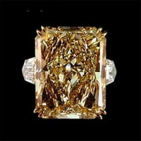 Harry Chad Enterprises 4. CT zračenja dijamantski prsten od šampanjca, 14k žuto zlato - veličina 6.5
