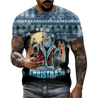 Muška košulja za vježbanje Božićni tiskani viši ovratnik kratki rukav modni casual sportski ffitness