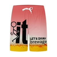 Uorcsa teretana Print Comfy za odmor ljetni na otvorenom Sport Beach Street Trend Prozračne muške kratke hlače lubenica crvena