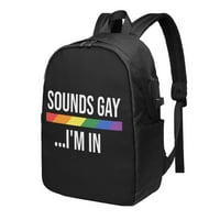 Zvuči gay Ja sam u ruksaku lagani laptop ruksak za laptop Daypack za školu putovanja Žene Muškarci Djevojke