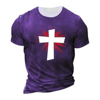 Košulje Corashan Muns, ljetni kratki rukav okrugli vrat Europska veličina Cross Print Pulover Majica,