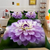 Ljubičasta cvijeća prekrivač posteljina Posteljina Modni kućni tekstil Poliesterska posteljina, kraljica