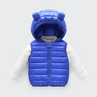 Dječji djeci Dječji dječaci Djevojke Zimska topla jakna bez rukava Outerwear Solid medvjedi uši od kaputa