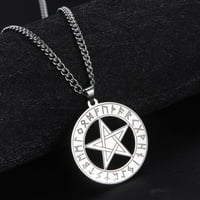 Ogrlica za pentagram tetragrammaton rune Ogrlica od nehrđajućeg čelika zvijezde