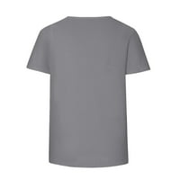 Penskaiy ženska modna tiskana okrugla vrat kratki rukav majica bluza labava vrhovi T -SHIrts za žene paketi sive na klirensu