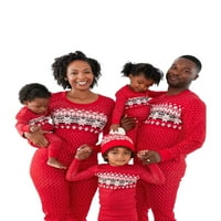 Usklađivanje božićnih PJS za porodicu Xmas Snowflake dot vrhovi i duge hlače Holiday Xmas Sleep odjeća za obiteljske žene Djeca djece