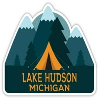 Jezero Hudson Michigan Suuvenir Frižider Magnet Kamp TENT dizajn
