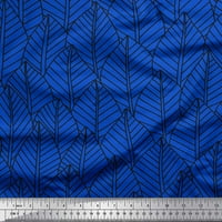 Soimoi plava viskoza šifon tkanina umjetnička lišća ispis tkanine sa širokim dvorištem