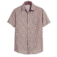 Majica bluza od tiskane majice pamučni rukavi Havajska muška kratka povremena muška bluza