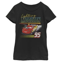 Djevojkov automobili Retro Racer McQueen Graphic Tee Crno