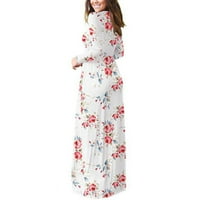 XYSAQA Ljetna haljina maturalne haljine za žene Ležerne prilike za dugu rukav nacrtaj poleđini dugi
