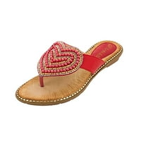 Ženske sandale Love Cipele Sandals Pearl Okrugli nožni prsti Rhinestone Pinch Sandals Zapatillas