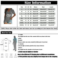 V-izrez košulje za žene Maslandion majice Labavi fit kratki rukav V izrez Žene vrhovi klirens plus veličine