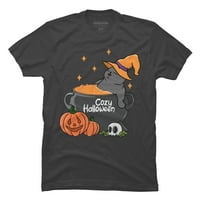 Ugodan Halloween Muški Srebrni krem ​​grafički tee - Dizajn ljudi XL
