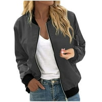 Deagia ženske lagane jakne casual modni ispisani džep sa zatvaračem sa patentnim kaputom žene s # 9388