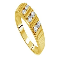 Bijeli prirodni dijamantski vjenčani prsten u 10k žutom zlatu