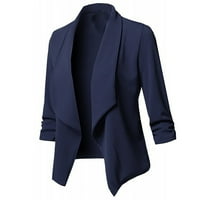 Blazers sa džepnim labavim formalnim odijelim kaputom dugih rukava uredski kaput otvoreni prednji kardigan
