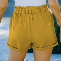 Ženske kratke kratke kratke hlače Ljetne casual papirne torbe kratke ležerne labave fit solidne salonske plaže s džepovima
