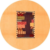 Ahgly Company u zatvorenom okruglom apstraktnoj narančastim modernim prostirkama područja, 4 'runda