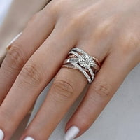 SKPBlutn prstenovi za žene Djevojke Angažovanje okrugle rez Cirkone Vjenčanje nakit Pokloni punog dijamantskih prstena